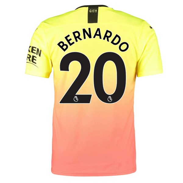 Trikot Manchester City NO.20 Bernardo Ausweich 2019-20 Orange Fussballtrikots Günstig
